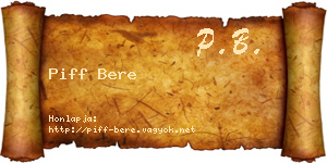 Piff Bere névjegykártya